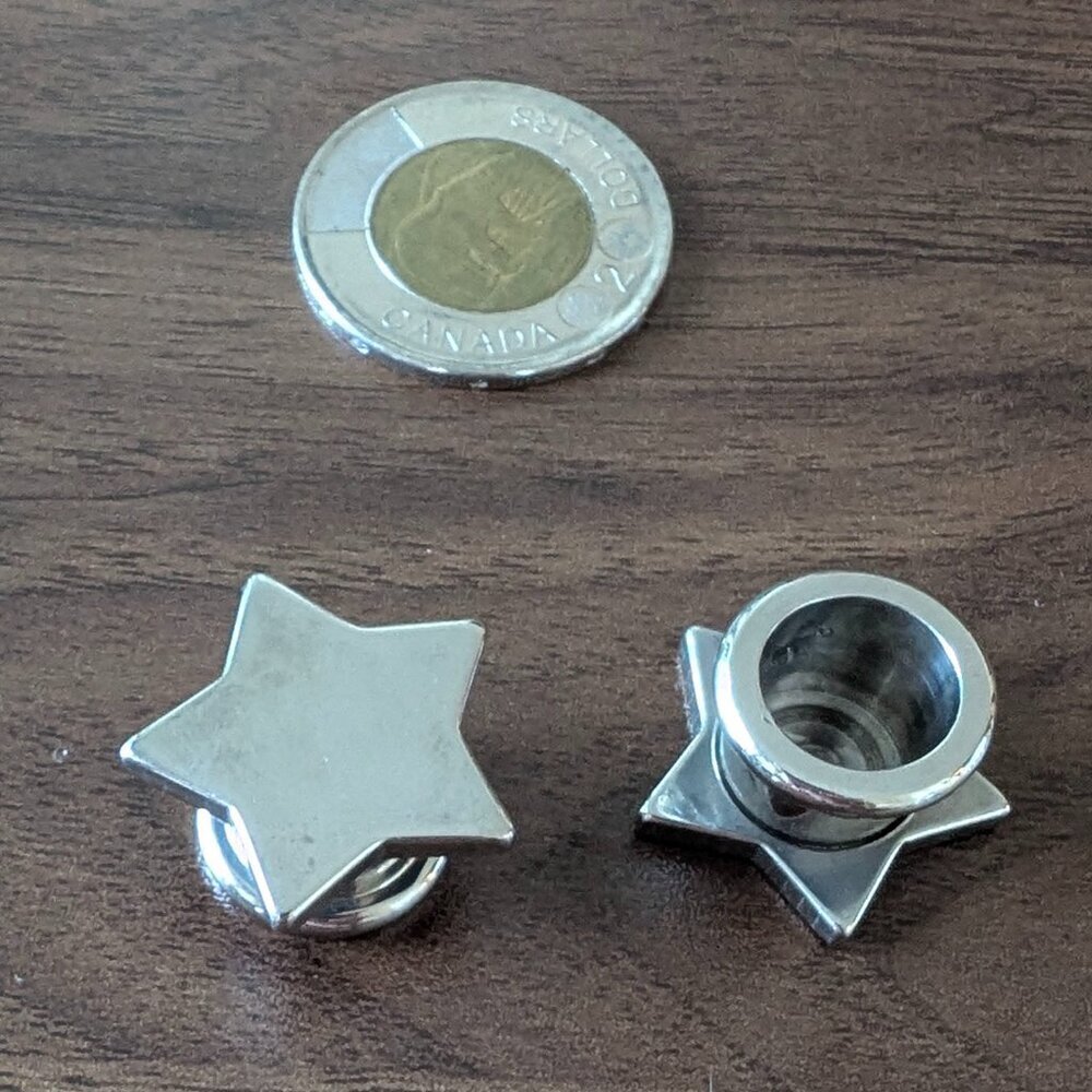 Stainless Steel ½” Plugs with Large Star Front and Screw Back - Picture 1 of 1